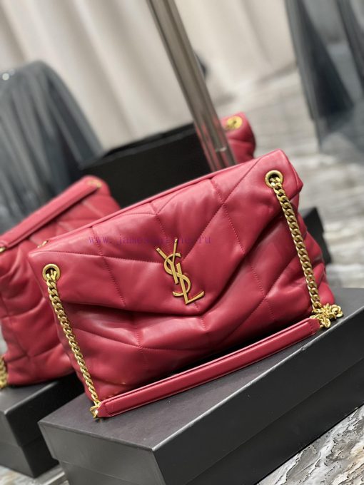 Yves Saint Laurent Bags Red with gold buckle𝙇𝙤𝙪𝙡𝙤𝙪𝙋𝙪𝙛𝙛𝙚𝙧 Quilted lamb leather bag, made of 100% lambskin, with a sof 37jk5yaf - Image 3