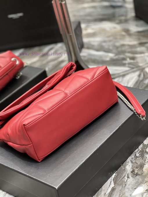 Yves Saint Laurent Bags Red with silver buckle𝙇𝙤𝙪𝙡𝙤𝙪𝙋𝙪𝙛𝙛𝙚𝙧 Quilted lamb leather bag, made of 100% lambskin, with a s 3dso1d1u - Image 8