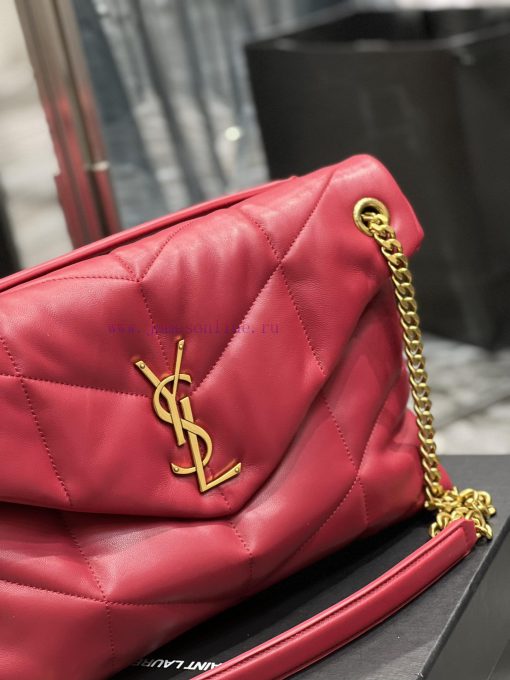 Yves Saint Laurent Bags Red with gold buckle𝙇𝙤𝙪𝙡𝙤𝙪𝙋𝙪𝙛𝙛𝙚𝙧 Quilted lamb leather bag, made of 100% lambskin, with a sof 37jk5yaf - Image 6