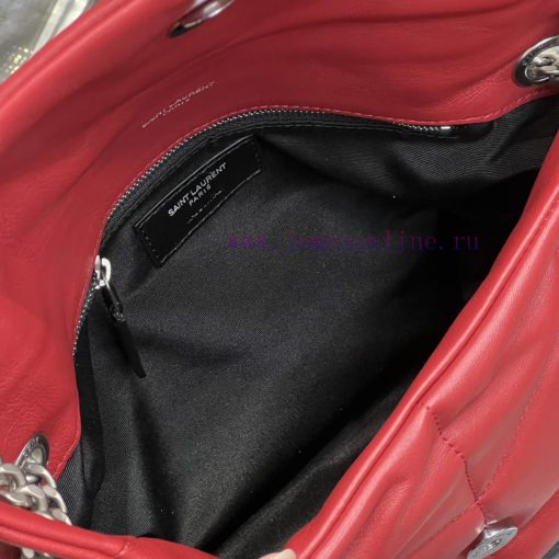 Yves Saint Laurent Bags Red with silver buckle𝙇𝙤𝙪𝙡𝙤𝙪𝙋𝙪𝙛𝙛𝙚𝙧 Quilted lamb leather bag, made of 100% lambskin, with a s 3dso1d1u - Image 10