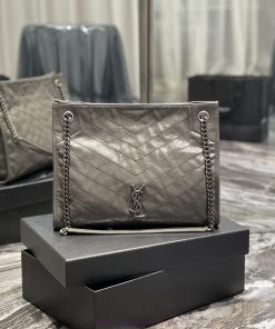 Yves Saint Laurent Bags Niki shopping bag_Imported wrinkled oil wax cowhide from Italy, wrapped entirely in cowhide, al9pmcvm