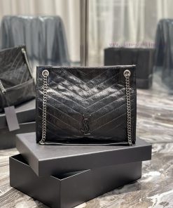 Yves Saint Laurent Bags Niki shopping bag_Imported wrinkled oil wax cowhide from Italy, wrapped entirely in cowhide, q9938wdc
