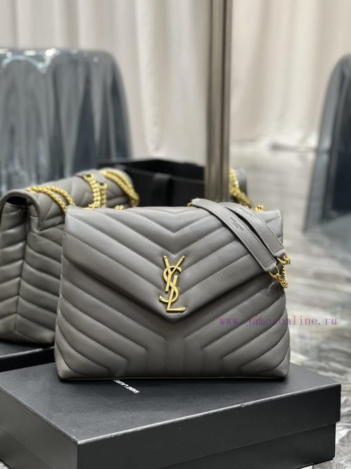 Yves Saint Laurent Bags ▪ 𝑳𝑶𝑼𝑳𝑶𝑼 ▪ New colorGrey with gold buckle_The latest upgraded version of LOULOU Medium is a 1gwlqvbe - Image 2