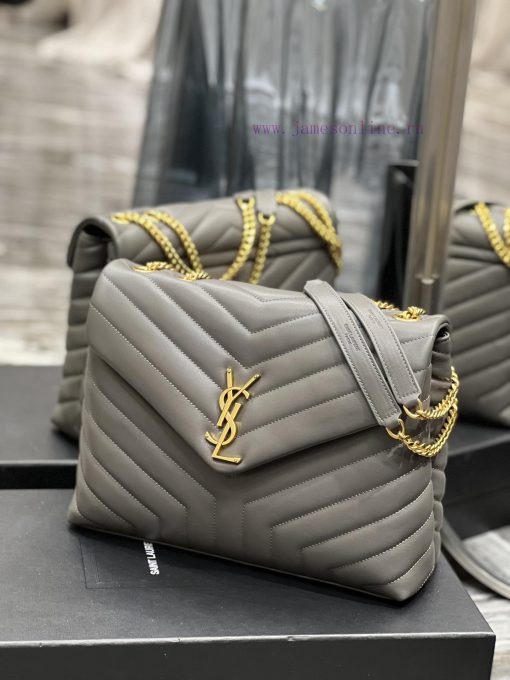 Yves Saint Laurent Bags ▪ 𝑳𝑶𝑼𝑳𝑶𝑼 ▪ New colorGrey with gold buckle_The latest upgraded version of LOULOU Medium is a 1gwlqvbe - Image 5