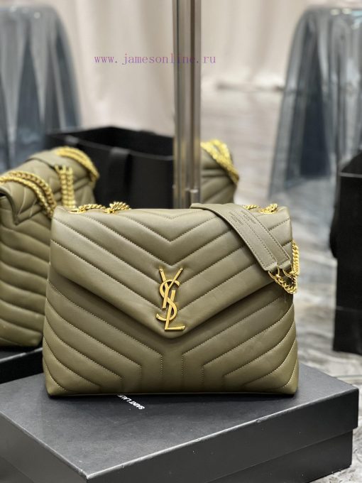 Yves Saint Laurent Bags ▪ 𝑳𝑶𝑼𝑳𝑶𝑼 ▪ New colorGreen with gold buckle_The latest upgraded version of LOULOU Medium is j14a2di2 - Image 2