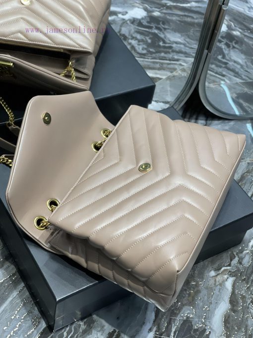 Yves Saint Laurent Bags ▪ 𝑳𝑶𝑼𝑳𝑶𝑼 ▪ New colorNaked pink with gold buckle_The latest upgraded version of LOULOU Mediu r1k8w5lu - Image 9