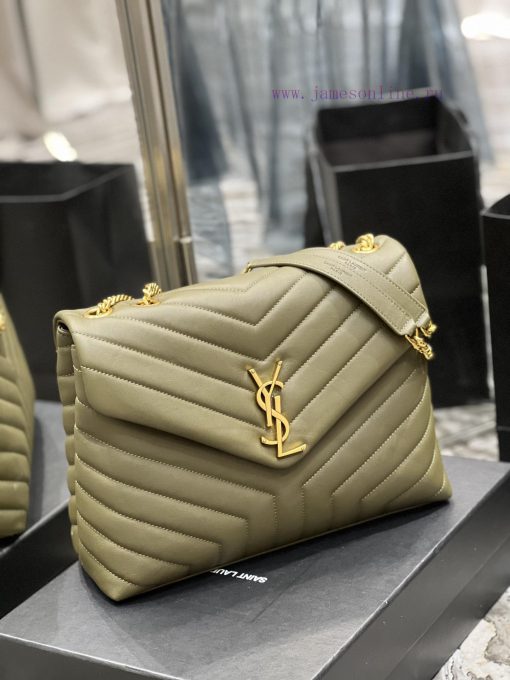 Yves Saint Laurent Bags ▪ 𝑳𝑶𝑼𝑳𝑶𝑼 ▪ New colorGreen with gold buckle_The latest upgraded version of LOULOU Medium is j14a2di2 - Image 3