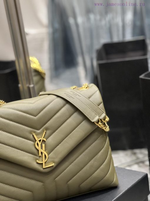 Yves Saint Laurent Bags ▪ 𝑳𝑶𝑼𝑳𝑶𝑼 ▪ New colorGreen with gold buckle_The latest upgraded version of LOULOU Medium is j14a2di2 - Image 5