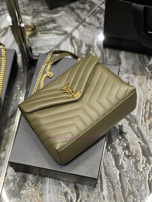 Yves Saint Laurent Bags ▪ 𝑳𝑶𝑼𝑳𝑶𝑼 ▪ New colorGreen with gold buckle_The latest upgraded version of LOULOU Medium is j14a2di2 - Image 8