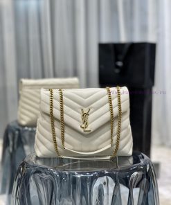 Yves Saint Laurent Bags 𝑵𝑬𝑾 _ New Color▫️ White with gold buckleThe latest upgraded version of LOULOU Medium is a su avxe1xw1