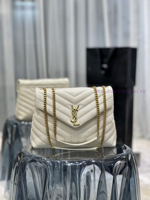 Yves Saint Laurent Bags 𝑵𝑬𝑾 _ New Color▫️ White with gold buckleThe latest upgraded version of LOULOU Medium is a su avxe1xw1