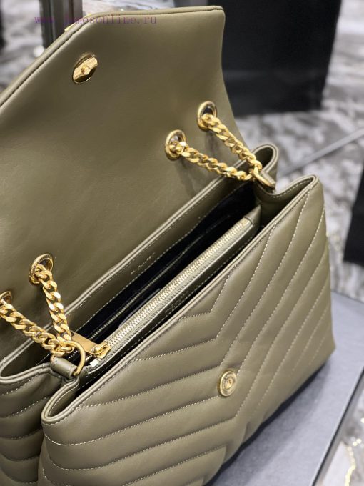 Yves Saint Laurent Bags ▪ 𝑳𝑶𝑼𝑳𝑶𝑼 ▪ New colorGreen with gold buckle_The latest upgraded version of LOULOU Medium is j14a2di2 - Image 10