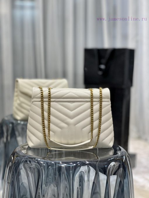 Yves Saint Laurent Bags 𝑵𝑬𝑾 _ New Color▫️ White with gold buckleThe latest upgraded version of LOULOU Medium is a su avxe1xw1 - Image 10
