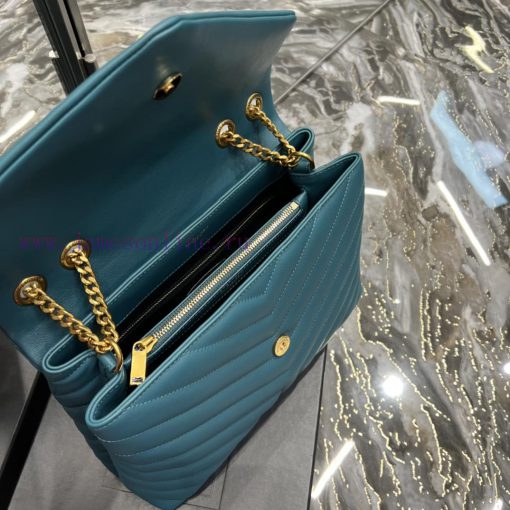 Yves Saint Laurent Bags ▪ 𝑳𝑶𝑼𝑳𝑶𝑼 ▪ New colorPine green with gold buckle_The latest upgraded version of LOULOU Mediu s30108fy - Image 10