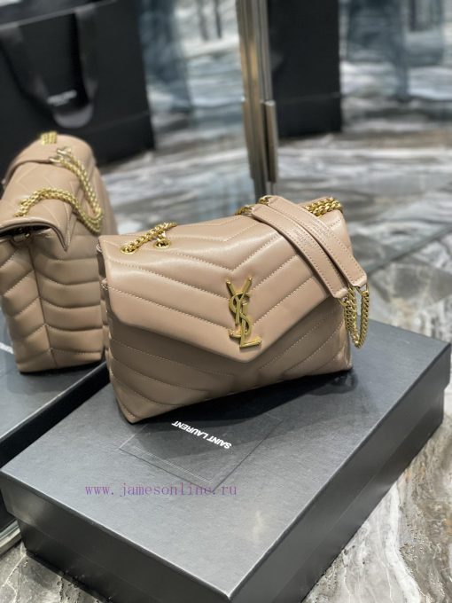 Yves Saint Laurent Bags ▪ 𝑳𝑶𝑼𝑳𝑶𝑼  ▪  New colorNaked Pink Gold Buckle_The latest upgraded version of LOULOU small, i gs178nsx - Image 3