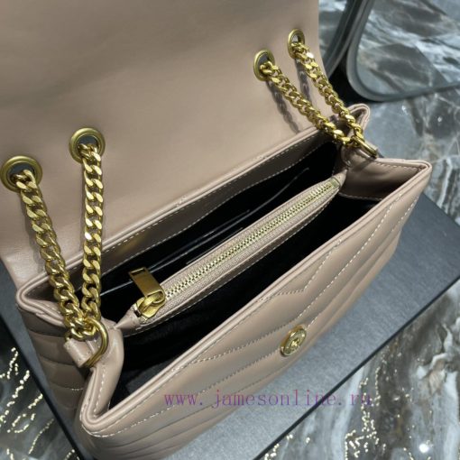 Yves Saint Laurent Bags ▪ 𝑳𝑶𝑼𝑳𝑶𝑼  ▪  New colorNaked Pink Gold Buckle_The latest upgraded version of LOULOU small, i gs178nsx - Image 10