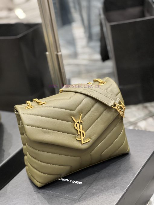 Yves Saint Laurent Bags ▪ 𝑳𝑶𝑼𝑳𝑶𝑼  ▪  New colorGreen gold buckle_The latest upgraded version of LOULOU small, import 1ya6yp6y - Image 3