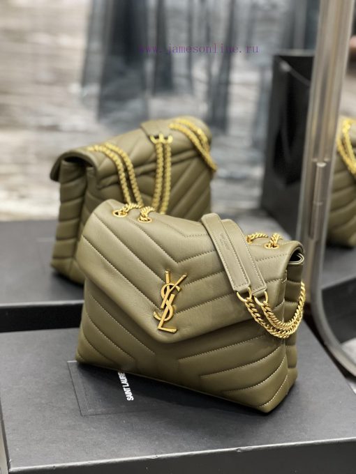 Yves Saint Laurent Bags ▪ 𝑳𝑶𝑼𝑳𝑶𝑼  ▪  New colorGreen gold buckle_The latest upgraded version of LOULOU small, import 1ya6yp6y - Image 4