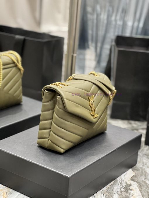 Yves Saint Laurent Bags ▪ 𝑳𝑶𝑼𝑳𝑶𝑼  ▪  New colorGreen gold buckle_The latest upgraded version of LOULOU small, import 1ya6yp6y - Image 6