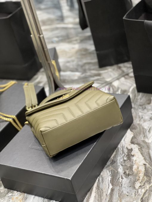 Yves Saint Laurent Bags ▪ 𝑳𝑶𝑼𝑳𝑶𝑼  ▪  New colorGreen gold buckle_The latest upgraded version of LOULOU small, import 1ya6yp6y - Image 8