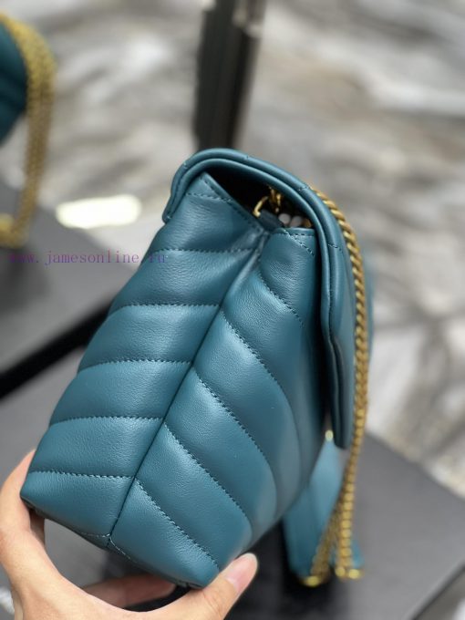 Yves Saint Laurent Bags ▪ 𝑳𝑶𝑼𝑳𝑶𝑼  ▪  New colorPine green gold buckle_The latest upgraded version of LOULOU small, i vra42gnj - Image 6