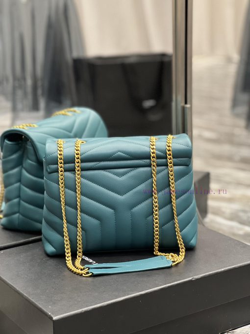 Yves Saint Laurent Bags ▪ 𝑳𝑶𝑼𝑳𝑶𝑼  ▪  New colorPine green gold buckle_The latest upgraded version of LOULOU small, i vra42gnj - Image 7