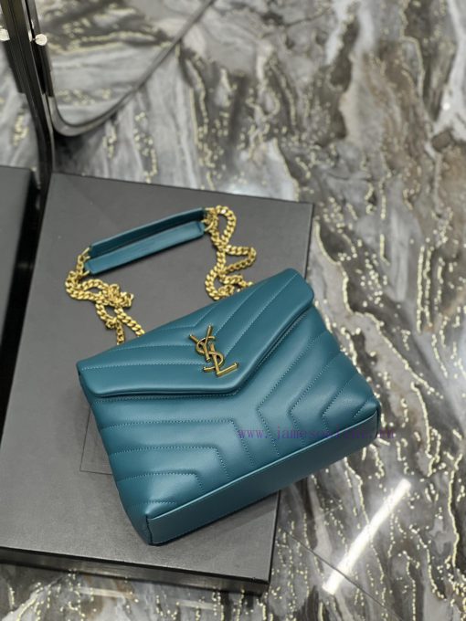 Yves Saint Laurent Bags ▪ 𝑳𝑶𝑼𝑳𝑶𝑼  ▪  New colorPine green gold buckle_The latest upgraded version of LOULOU small, i vra42gnj - Image 8