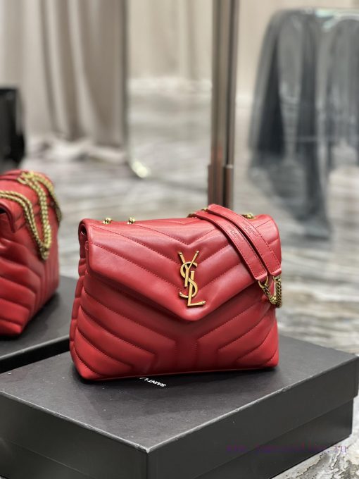 Yves Saint Laurent Bags ▪ 𝑳𝑶𝑼𝑳𝑶𝑼  ▪  New colorRed gold buckle_The latest upgraded version of LOULOU small, imported vrs4sjnd - Image 3