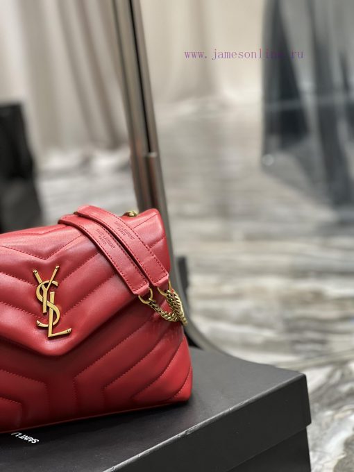 Yves Saint Laurent Bags ▪ 𝑳𝑶𝑼𝑳𝑶𝑼  ▪  New colorRed gold buckle_The latest upgraded version of LOULOU small, imported vrs4sjnd - Image 4