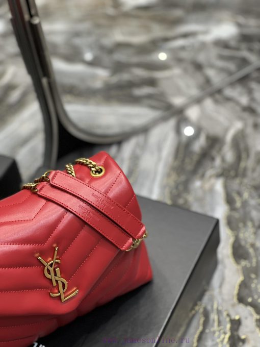 Yves Saint Laurent Bags ▪ 𝑳𝑶𝑼𝑳𝑶𝑼  ▪  New colorRed gold buckle_The latest upgraded version of LOULOU small, imported vrs4sjnd - Image 5