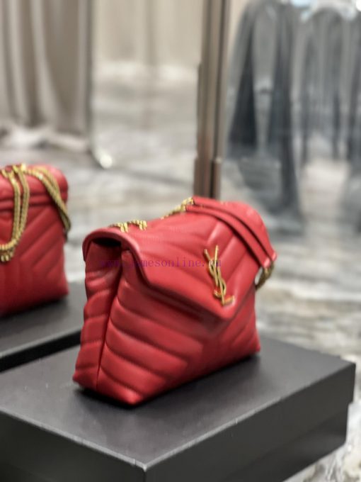 Yves Saint Laurent Bags ▪ 𝑳𝑶𝑼𝑳𝑶𝑼  ▪  New colorRed gold buckle_The latest upgraded version of LOULOU small, imported vrs4sjnd - Image 6