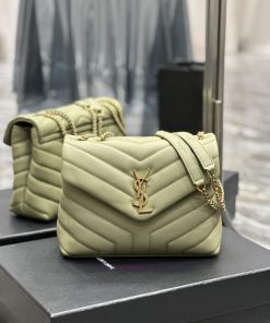 Yves Saint Laurent Bags ▪ 𝑳𝑶𝑼𝑳𝑶𝑼  ▪  New colorAvocado Green Gold Button_The latest upgraded version of LOULOU small 7vs6qa11