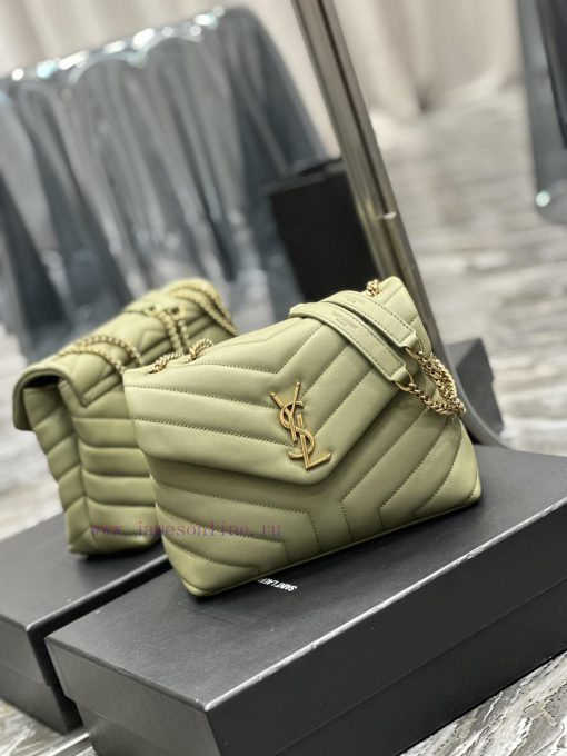 Yves Saint Laurent Bags ▪ 𝑳𝑶𝑼𝑳𝑶𝑼  ▪  New colorAvocado Green Gold Button_The latest upgraded version of LOULOU small 7vs6qa11 - Image 3