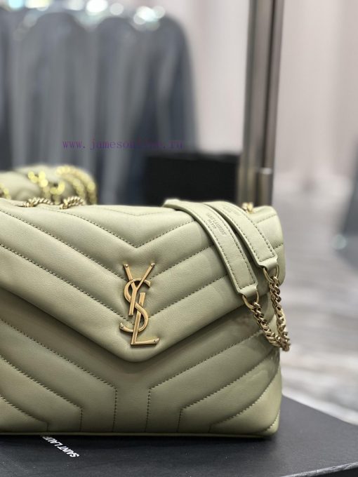 Yves Saint Laurent Bags ▪ 𝑳𝑶𝑼𝑳𝑶𝑼  ▪  New colorAvocado Green Gold Button_The latest upgraded version of LOULOU small 7vs6qa11 - Image 6