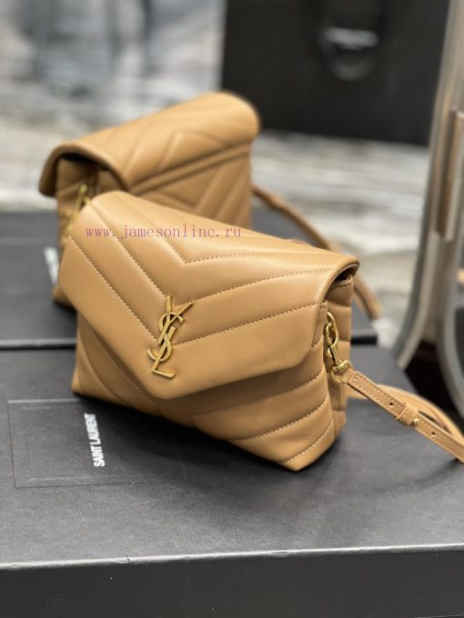 Yves Saint Laurent Bags ▪ 𝑳𝑶𝑼𝑳𝑶𝑼 𝑴𝑰𝑵𝑰 ▪ New colorCaramel colored gold buckle_Imported Italian original calf leather lfgb9bhm - Image 3