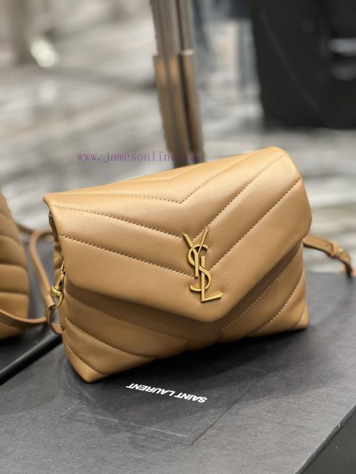 Yves Saint Laurent Bags ▪ 𝑳𝑶𝑼𝑳𝑶𝑼 𝑴𝑰𝑵𝑰 ▪ New colorCaramel colored gold buckle_Imported Italian original calf leather lfgb9bhm - Image 4