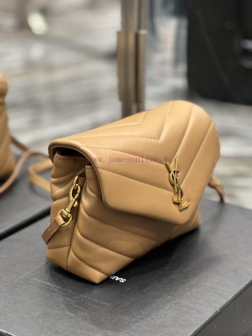 Yves Saint Laurent Bags ▪ 𝑳𝑶𝑼𝑳𝑶𝑼 𝑴𝑰𝑵𝑰 ▪ New colorCaramel colored gold buckle_Imported Italian original calf leather lfgb9bhm - Image 5