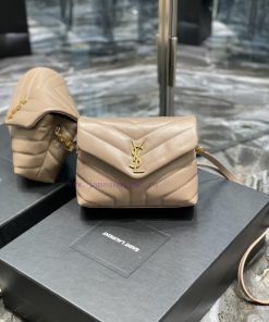 Yves Saint Laurent Bags ▪ 𝑳𝑶𝑼𝑳𝑶𝑼 𝑴𝑰𝑵𝑰 ▪ New colorNaked Pink Gold Buckle_Imported Italian original calf leather, wit yjf4eyln