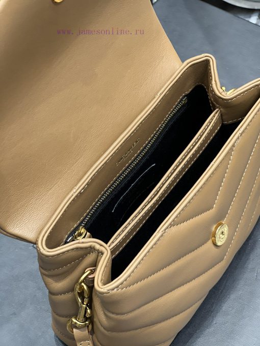 Yves Saint Laurent Bags ▪ 𝑳𝑶𝑼𝑳𝑶𝑼 𝑴𝑰𝑵𝑰 ▪ New colorCaramel colored gold buckle_Imported Italian original calf leather lfgb9bhm - Image 10