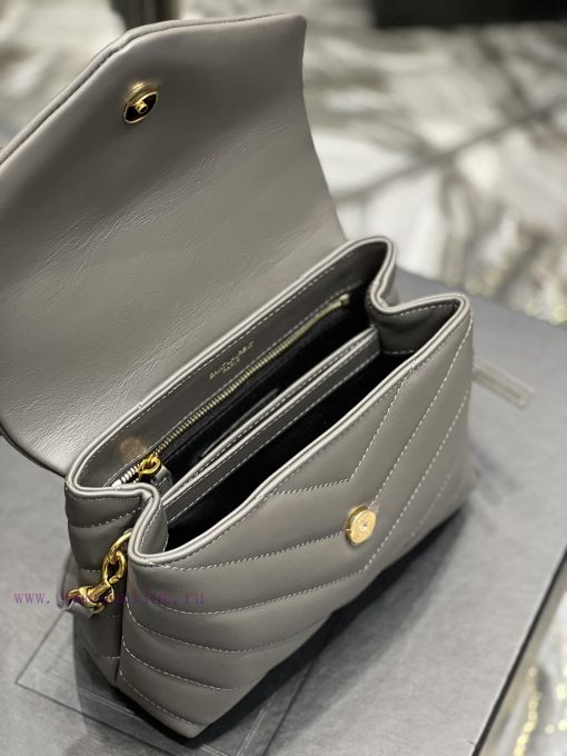 Yves Saint Laurent Bags ▪ 𝑳𝑶𝑼𝑳𝑶𝑼 𝑴𝑰𝑵𝑰 ▪ New colorGrey gold buckle_Imported Italian original calf leather, with a co b167oll3 - Image 10