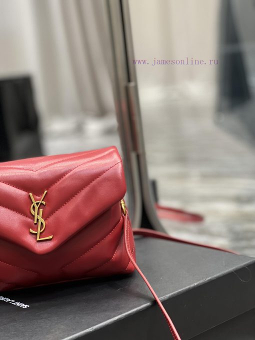 Yves Saint Laurent Bags ▪ 𝑳𝑶𝑼𝑳𝑶𝑼 𝑴𝑰𝑵𝑰 ▪ New colorRed gold buckle_Imported Italian original calf leather, with a com ynvvk3gs - Image 4