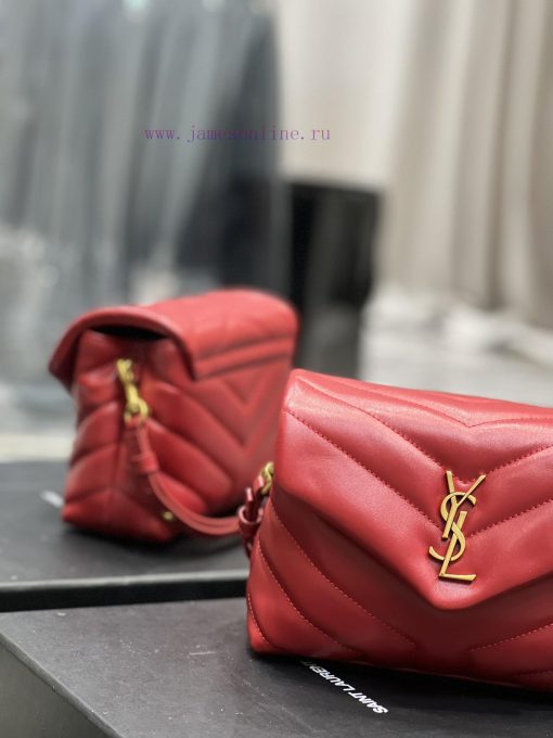 Yves Saint Laurent Bags ▪ 𝑳𝑶𝑼𝑳𝑶𝑼 𝑴𝑰𝑵𝑰 ▪ New colorRed gold buckle_Imported Italian original calf leather, with a com ynvvk3gs - Image 5