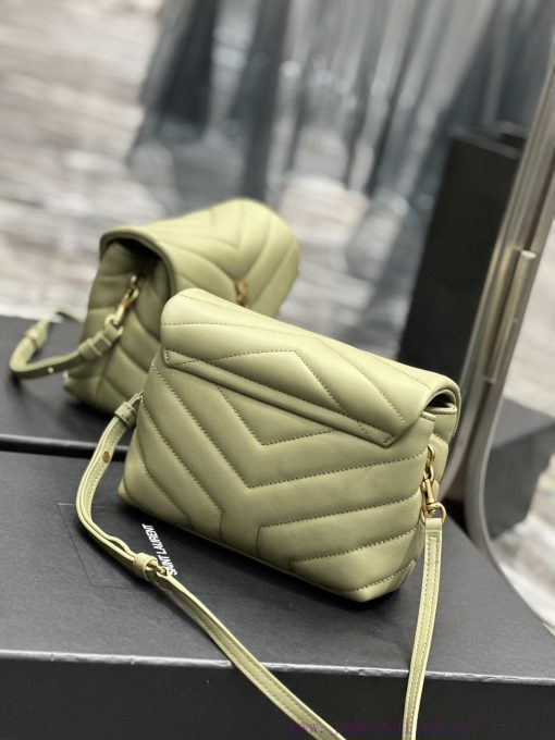 Yves Saint Laurent Bags ▪ 𝑳𝑶𝑼𝑳𝑶𝑼 𝑴𝑰𝑵𝑰 ▪ New colorAvocado Green Gold Button_Imported Italian original calf leather, n5vh315p - Image 6
