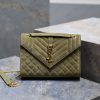 Yves Saint Laurent Bags NEW military green gold buckle frostedENVELOPE Matte SeriesMedium envelope bag, V-shaped dia 5mkt0jo4