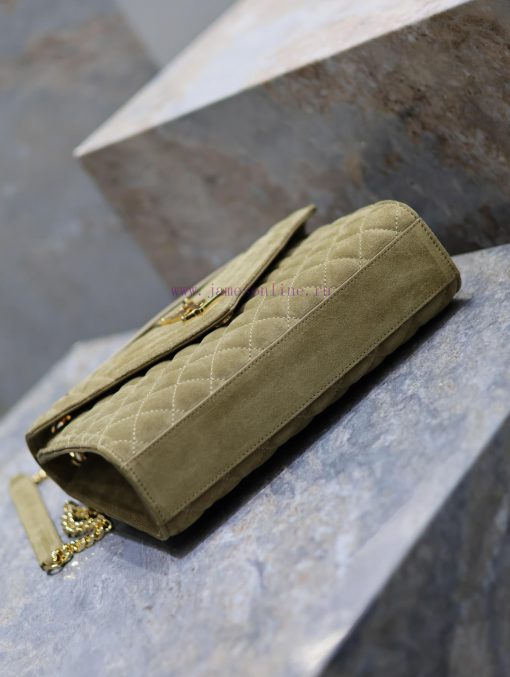 Yves Saint Laurent Bags NEW military green gold buckle frostedENVELOPE Matte SeriesMedium envelope bag, V-shaped dia 5mkt0jo4 - Image 8