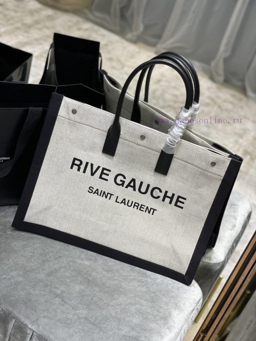 Yves Saint Laurent Bags Rive Gauche Tote Bag, Left Bank Shopping Bag ️, from custom linen fabric to silk screen prin 5tf396vl