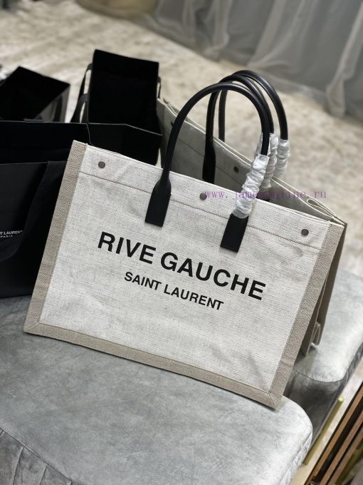 Yves Saint Laurent Bags Rive Gauche Tote Bag, Left Bank Shopping Bag ️, from custom linen fabric to silk screen prin de9588kc - Image 2