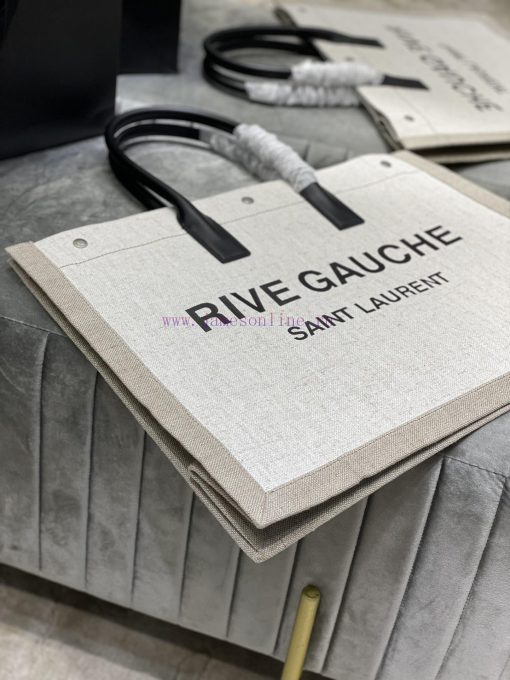 Yves Saint Laurent Bags Rive Gauche Tote Bag, Left Bank Shopping Bag ️, from custom linen fabric to silk screen prin de9588kc - Image 5