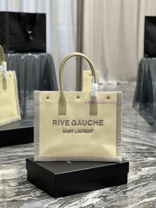 Yves Saint Laurent Bags Rive Gauche Tote Bag, Left Bank Shopping Bag ️, from custom linen fabric to embroidery craft kgon37ev - Image 2