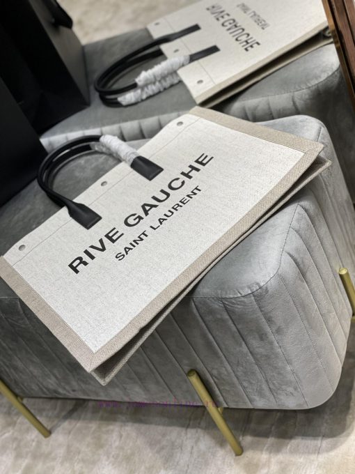 Yves Saint Laurent Bags Rive Gauche Tote Bag, Left Bank Shopping Bag ️, from custom linen fabric to silk screen prin de9588kc - Image 6